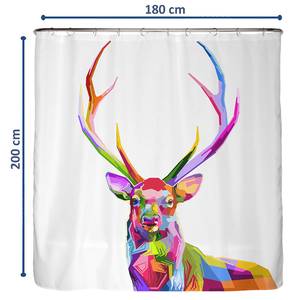 Tenda per doccia cervo colorato Poliestere - Multicolore