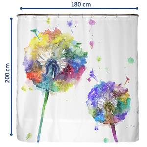 Antischimmel douchegordijn Paardenbloem polyester - meerdere kleuren - 180 x 200 cm
