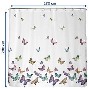 Rideau de douche anti-moisi Papillon Polyester - Multicolore - 180 x 200 cm