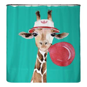 Recycling-Duschvorhang Giraffe Polyester - Mehrfarbig - 180 x 200 cm