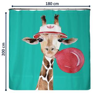 Recycling-Duschvorhang Giraffe Polyester - Mehrfarbig - 180 x 200 cm