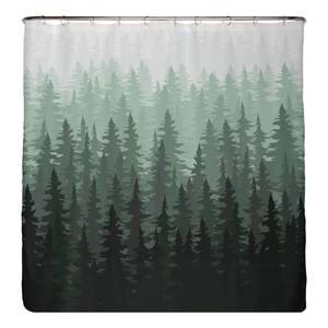 Gerecycleerd douchegordijn Dennenbos polyester - groen - 180 x 200 cm