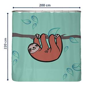 Antischimmel douchegordijn Luiaard polyester - meerdere kleuren - 200 x 220 cm