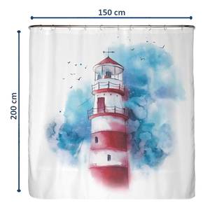 Rideau de douche PS recyclé Phare Polyester - Multicolore - 150 x 200 cm