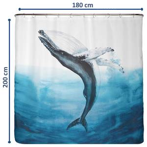 Anti-Schimmel Duschvorhang Ozean Wal Polyester - Blau