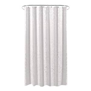 Tenda per doccia con motivo a fiori Poliestere - Bianco / Argento - 120 x 180 cm
