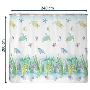 Rideau de douche anti-moisissures Océan Polyester - Multicolore - 240 x 200 cm