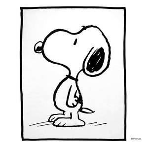 Plaid PEANUTS Snoopy Poliestere - Nero / Bianco