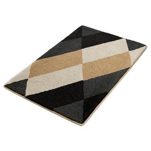 Badmat Ayana geweven stof - Bruin/zwart - 100 x 60 cm