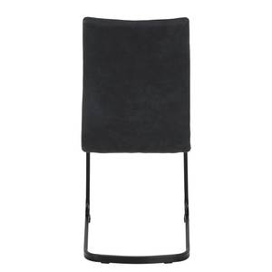 Chaises cantilever Playa (lot de 2) Microfibre / Acier - Anthracite / Noir