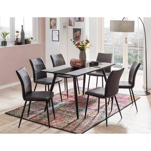 Chaises capitonnées Plemy (lot de 2) Anthracite