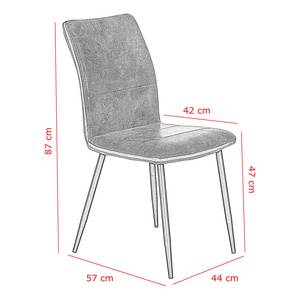 Gestoffeerde stoel Plemy (set van 2) Antraciet