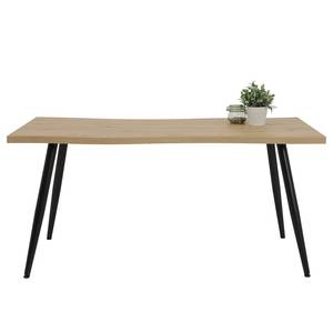 Table Savoy Imitation chêne artisan / Noir - Largeur : 160 cm