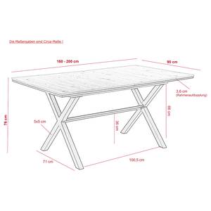 Essgruppe Vagos (5-teilig) (mit Ausziehfunktion) Anthrazit / Eiche Artisan Dekor