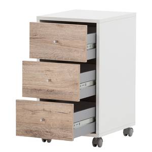 Kast op wieltjes Serie 400 wild eikenhouten look/wit