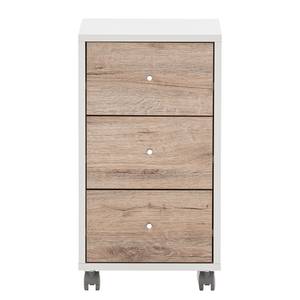 Kast op wieltjes Serie 400 wild eikenhouten look/wit