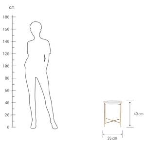 Beistelltisch MARBLE Marmor / Eisen - Weiß