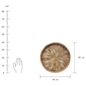 Dienblad MANGO DAYS mangohout - bruin - Diameter: 40 cm