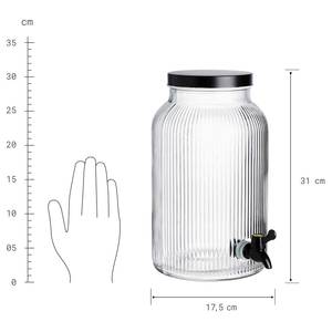 Limonadedispenser FOUNTAIN glas/roestvrij staal - transparant/zwart