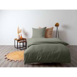 Beddengoed chambray Tammy katoen - Kaki - 200x220cm + 2 kussens 80x80cm