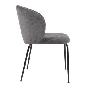 Chaises Sibari (lot de 2) Chenille / Acier - Gris / Noir