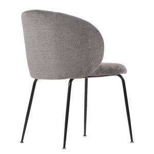 Chaises Sibari (lot de 2) Chenille / Acier - Gris / Noir