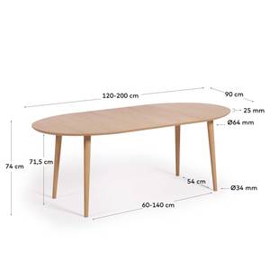 Table Trebas Extensible - Placage en chêne - Chêne
