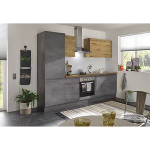 Meuble pour frigo encastrable Tarsus Imitation béton foncé