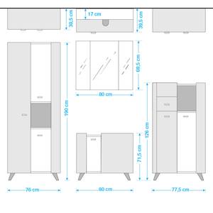 Badezimmerset Linen I (4-teilig) Inklusive Beleuchtung - Tannengrün / Eiche Sanremo Dekor