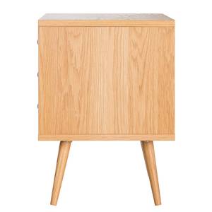 Table de chevet SEONI Plaqué bois véritable - Gris / Chêne