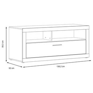 Tv-meubel Vetras I hoogglans wit/betonnen look