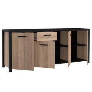 Sideboard Westlock II Esche Dekor / Schwarz