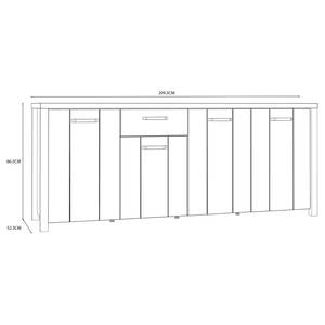 Dressoir Westlock II essenhouten look/zwart