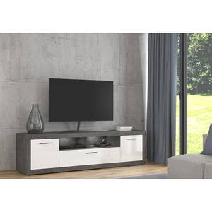 Tv-meubel Vetras II hoogglans wit/betonnen look