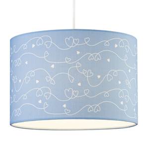 Kinderkamerlamp Hartje textielmix/roestvrij staal - 1 lichtbron - Babyblauw