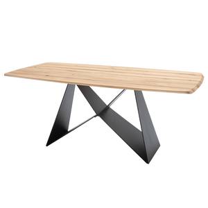 Table Skye Chêne massif / Métal - Chêne / Noir - 180 x 90 cm