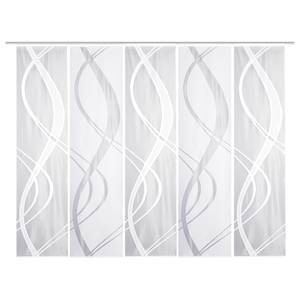 Schiebevorhang Tibaso (5er-Set) Polyester - Weiß - 57 x 225 cm