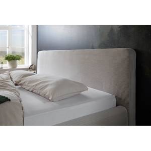Gestoffeerd bed MATTIS geweven stof/massief eikenhout - Corduroy Poppy: Beige - 140 x 200cm - Zonder lattenbodem
