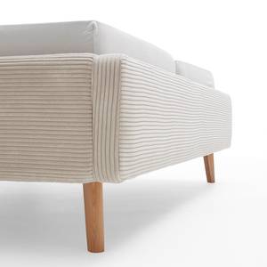 Gestoffeerd bed MATTIS geweven stof/massief eikenhout - Corduroy Poppy: Beige - 180 x 200cm - Met lattenbodem