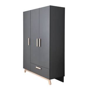 Kleiderschrank Jara Grau - Holzwerkstoff - 134 x 200 x 52 cm