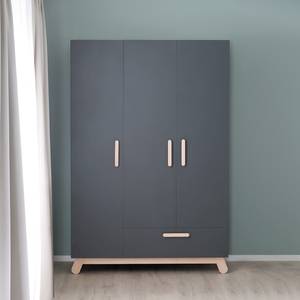 Armoire enfant Jara Gris - Bois manufacturé - 134 x 200 x 52 cm