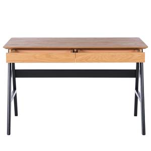 Bureau Branno Partiellement en chêne massif - Imitation chêne / Noir - Largeur : 120 cm