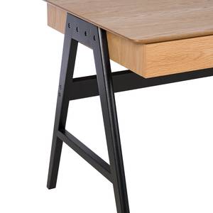 Bureau Branno deels massief eikenhout - Eikenhouten look/zwart - Breedte: 120 cm