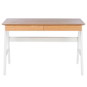 Schreibtisch Branno Eiche teilmassiv - Eiche Dekor / Weiß - Breite: 120 cm
