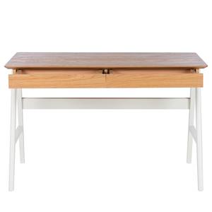 Schreibtisch Branno Eiche teilmassiv - Eiche Dekor / Weiß - Breite: 120 cm