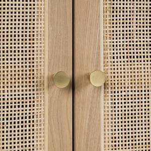 Dressoir TAYLOR 4 lades rotan/deels massief eikenhout - beige/eikenhout