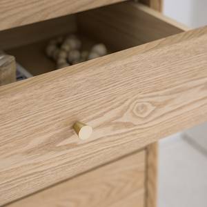 Dressoir TAYLOR 4 lades rotan/deels massief eikenhout - beige/eikenhout