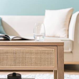 Couchtisch TAYLOR Rattan / Eiche teilmassiv - Beige / Eiche