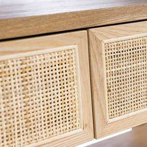 Tavolino da salotto TAYLOR Rattan / Legno di frassino massello - Beige / Frassino chiaro