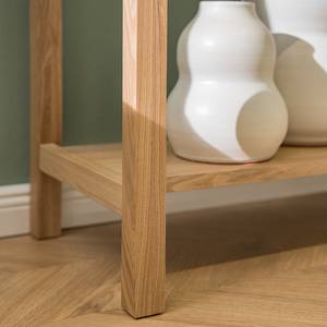 Wandtafel TAYLOR rotan/deels massief eikenhout - beige/eikenhout